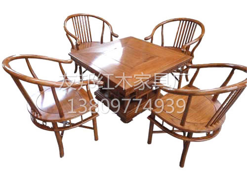 四方翻蓋茶桌-非洲花梨木