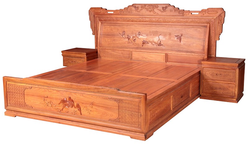 祥云檀雕大床