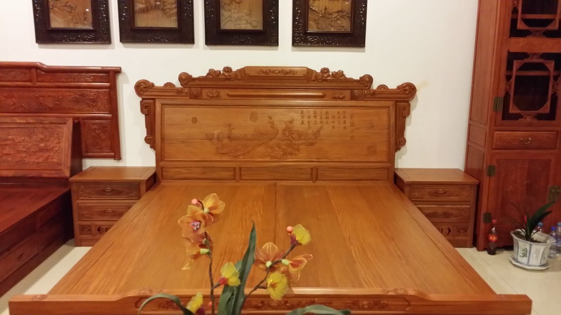 緬甸花梨財(cái)源滾滾大床